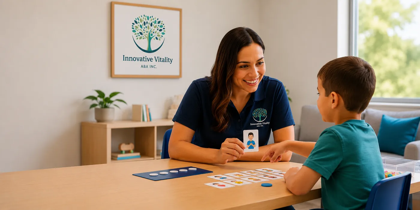 In-home ABA therapy session at a family's table in Bakersfield
